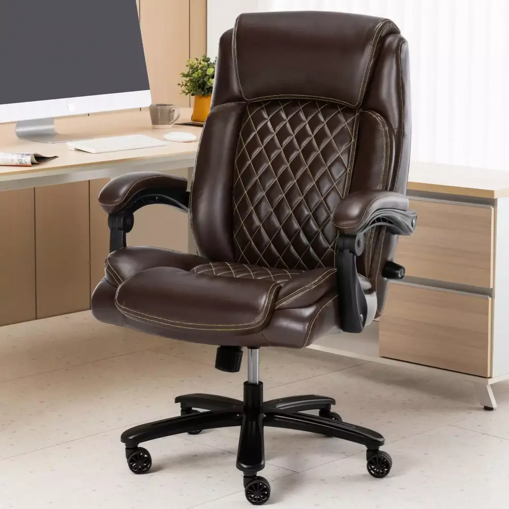 500 LBS Heavy Duty Executive Office Chair with 30 Degree Back Tilt - Big and Tall Leather Computer Chair
