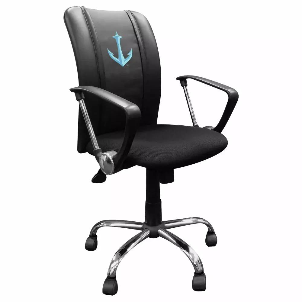 Black Seattle Kraken Logo Curve Task Chair for NHL Fans and Gamers