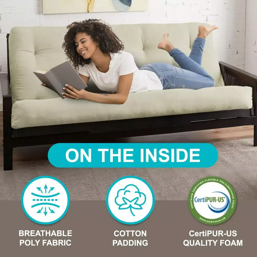 DALEI 10-inch Poly Solid Indoor Futon Mattress for Wedge Wood Frames