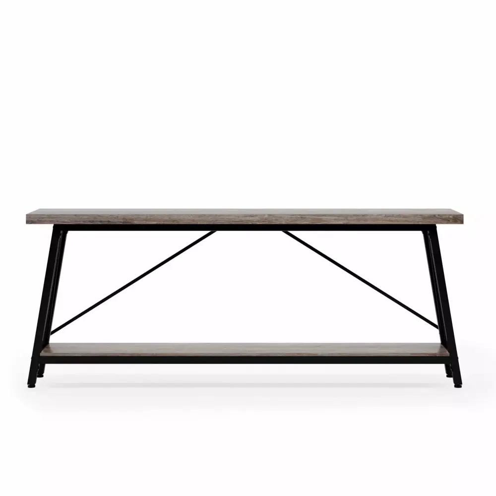 Canddidliike Console Table - Rustic Industrial Style Long Bookshelf for Living Room