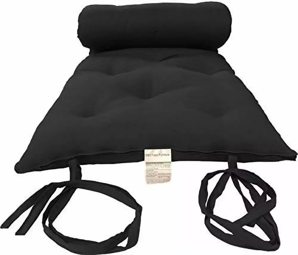 D&D Futon Furniture Premium Traditional Japanese Thai Floor Rolling Futon Mattresses Yoga Meditation Mats Black 3x30x80