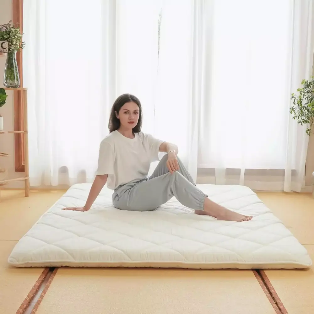 Japanese Floor Futon Mattress Traditional Cotton Shikibuton Foldable Roll Up Bed Full
