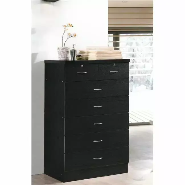 7 Drawer Jumbo Chest Large Capacity Bedroom Dresser Storage Furniture Wide Dresser
