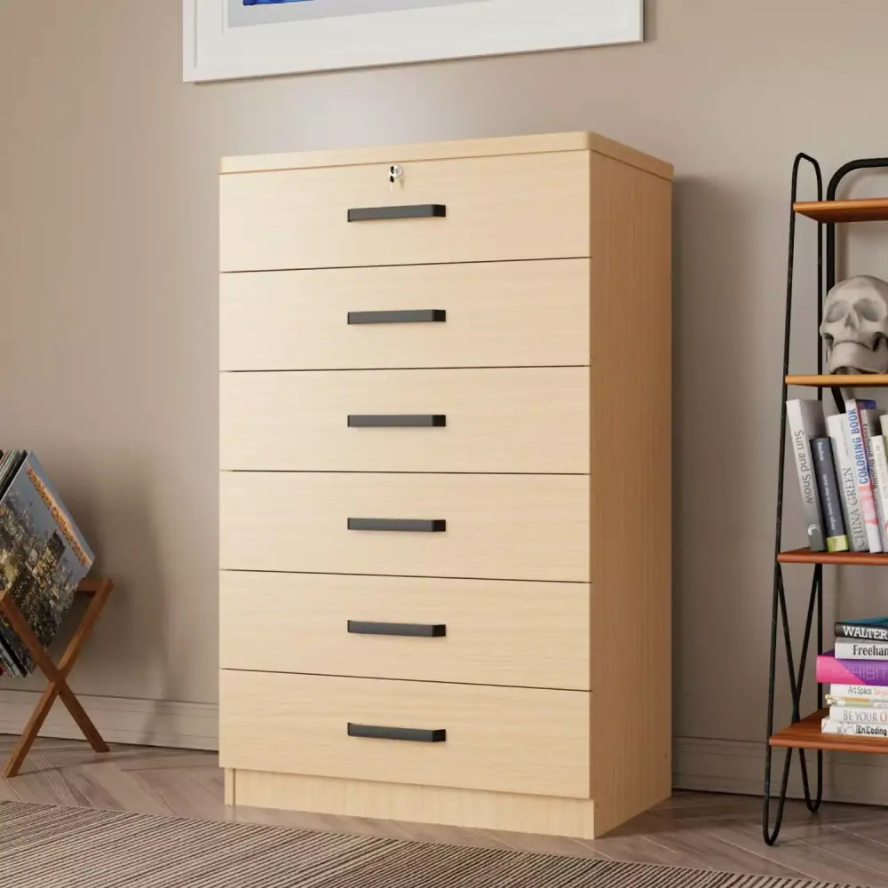 Woodpeckers Furniture Liz Super Jumbo 6 Drawer Storage Dresser Beech