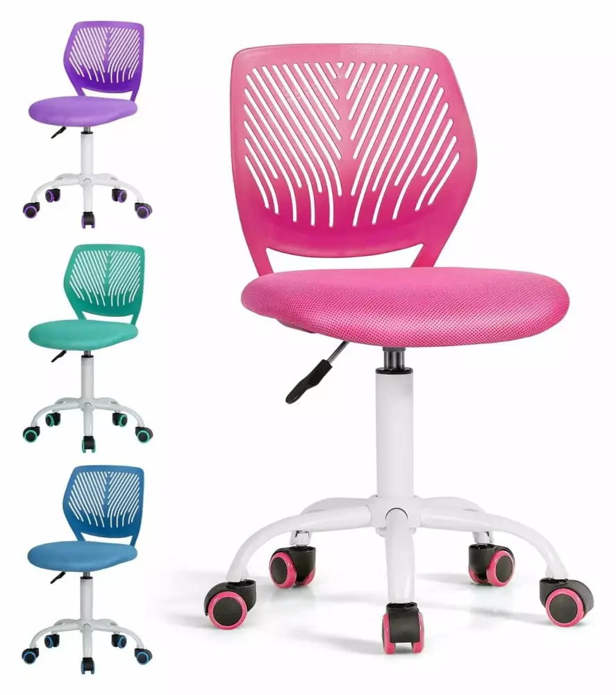 Drevy Small Desk Chair for Kids Teens Adjustable Armless Swivel Task Chair with Low Back Support