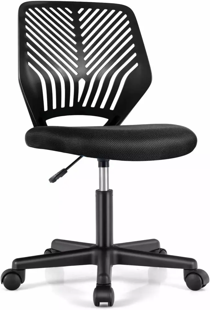 Adjustable Ergonomic Kids Desk Chair Armless Swivel Study Chair Black