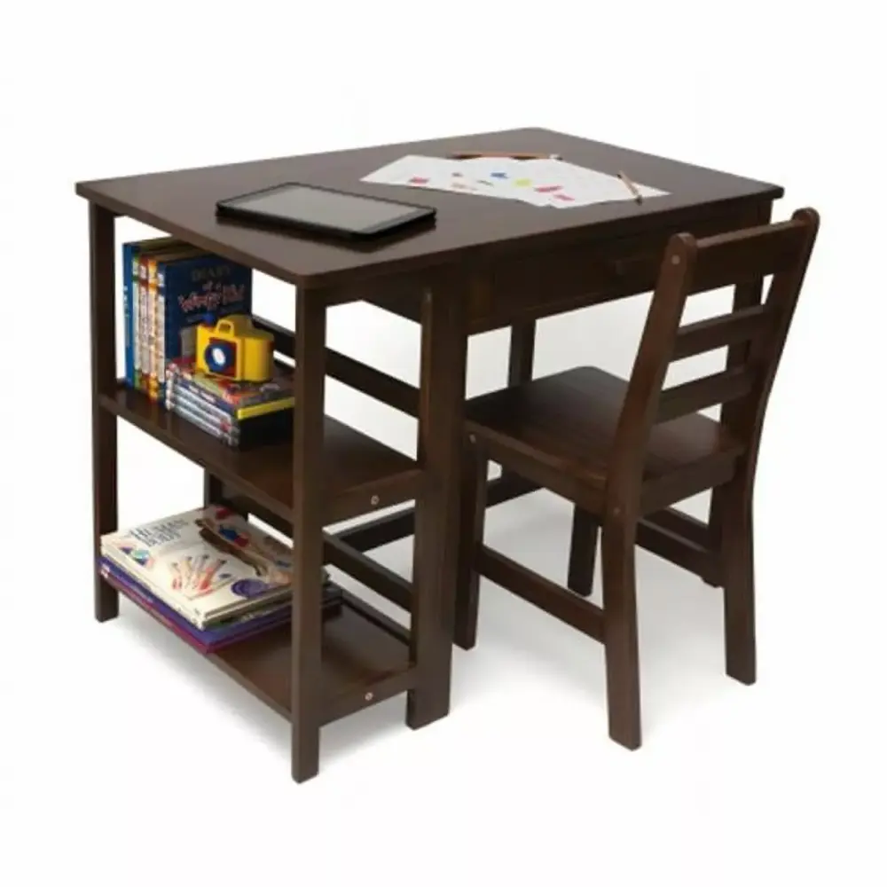 New Childs Work Station and Chair Walnut Kids Furniture