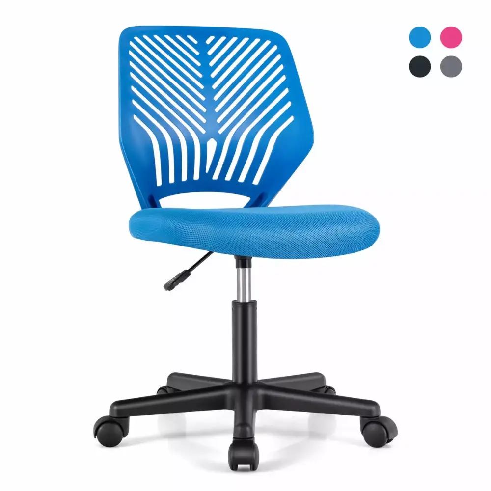 Height-adjustable Ergonomic Kids Desk Chair with Universal Casters for Home and Office