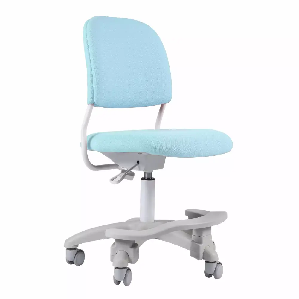 Ergonomic Kids Desk Chair Adjustable Height and Seat Depth with Slipcovers and Footrest in Blue