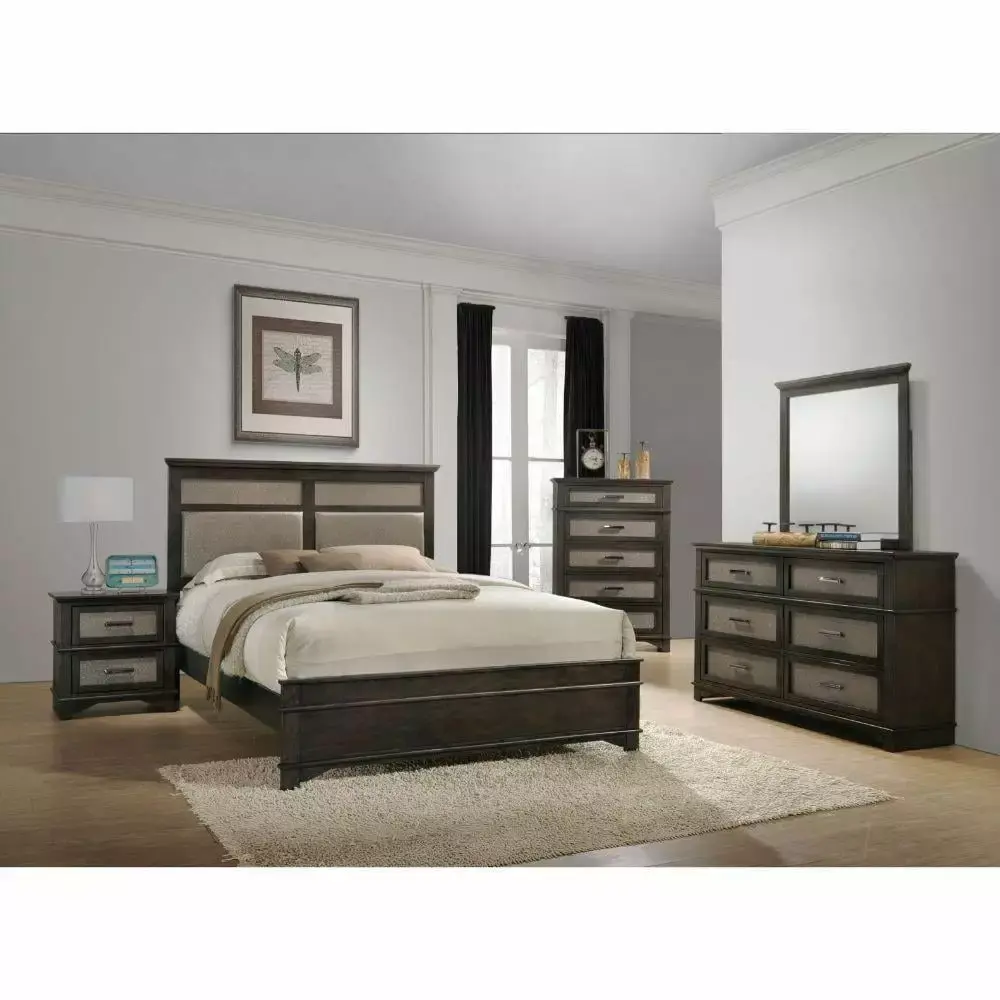 Copper & Dark Walnut Eastern King 5pcs Bedroom Set by Acme Anatole 26277EK-5pcs