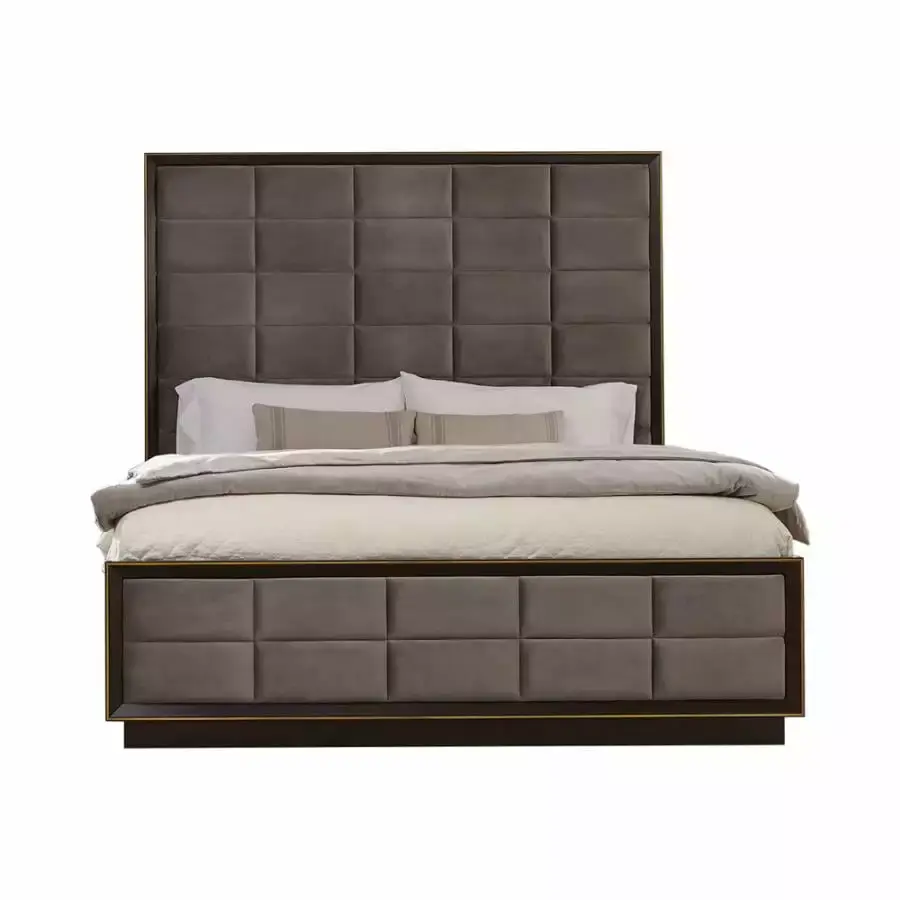 Durango 4-piece Eastern King Panel Bedroom Set Grey and Smoked Peppercorn - Modern Bedroom Furniture