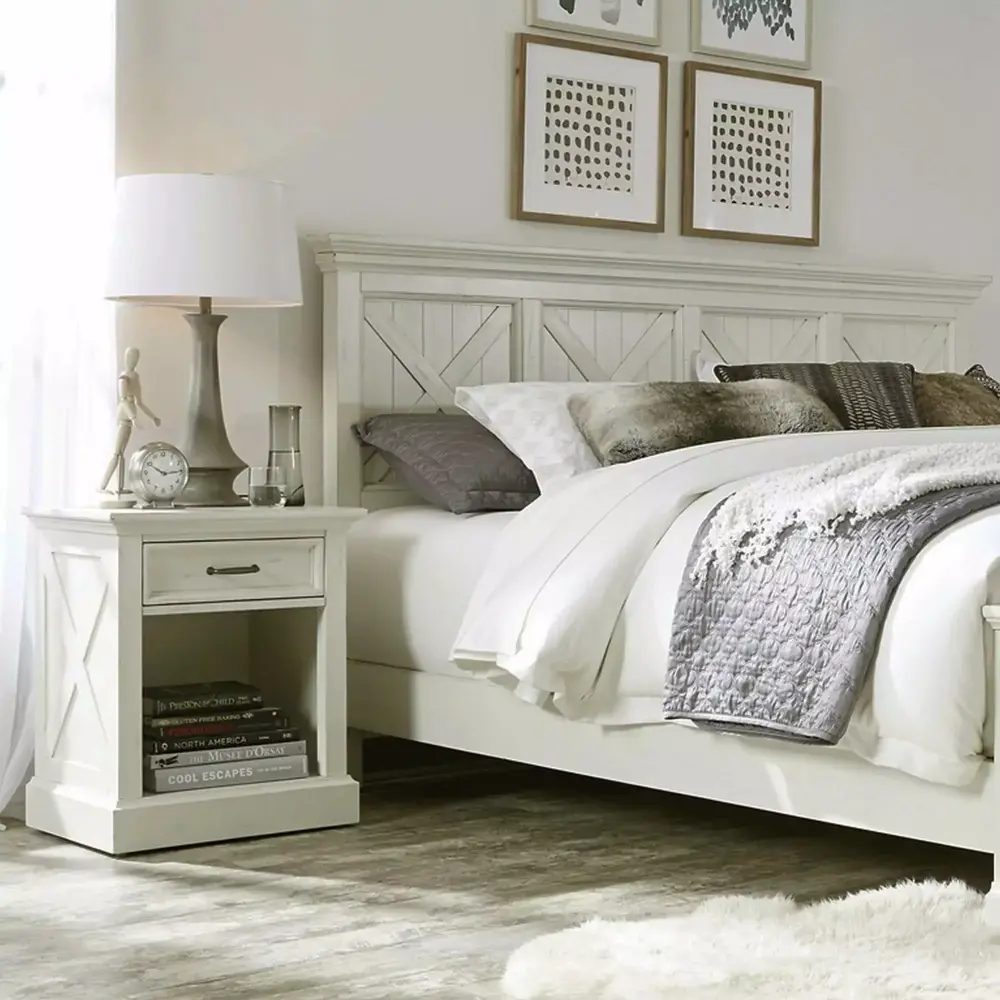 Home Styles Seaside Lodge Off-White 2-Piece King Headboard and Nightstand Set by homestyles