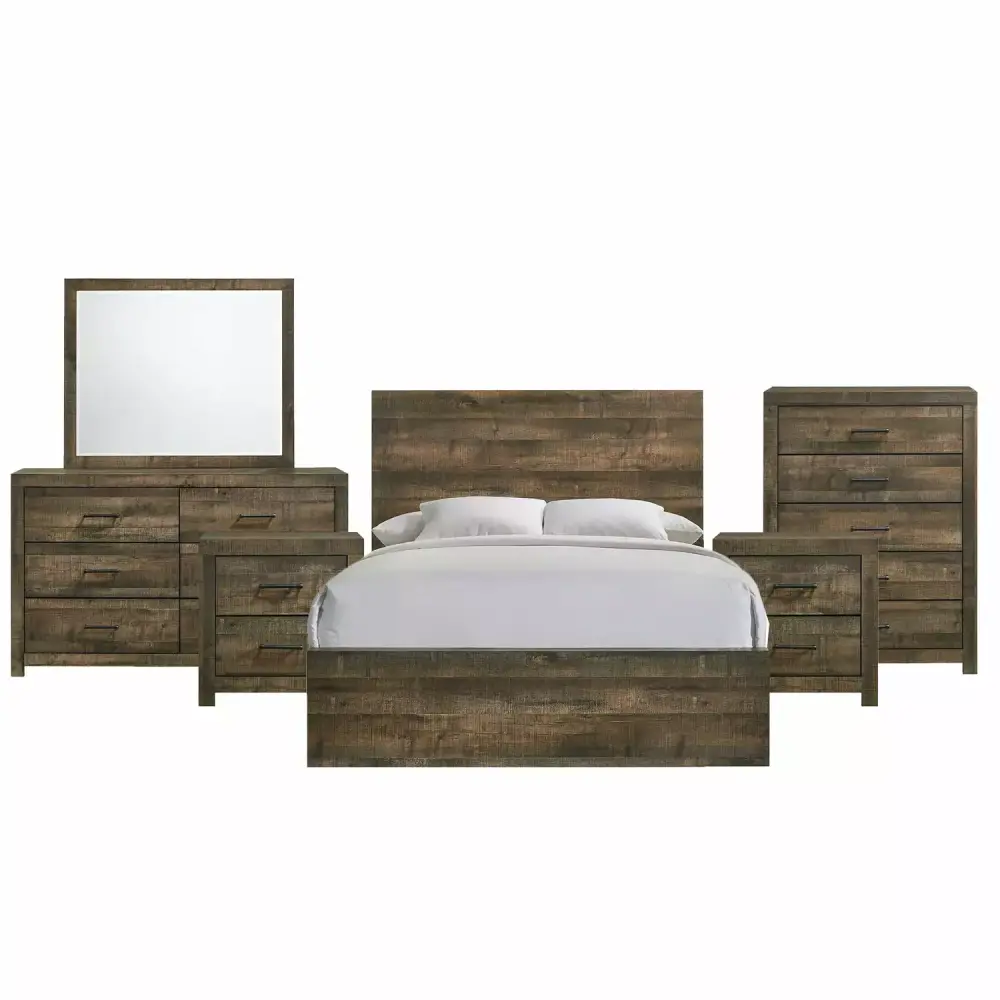 Picket Houtilize Furnishings Beckett King Panel 6PC Bedroom Set