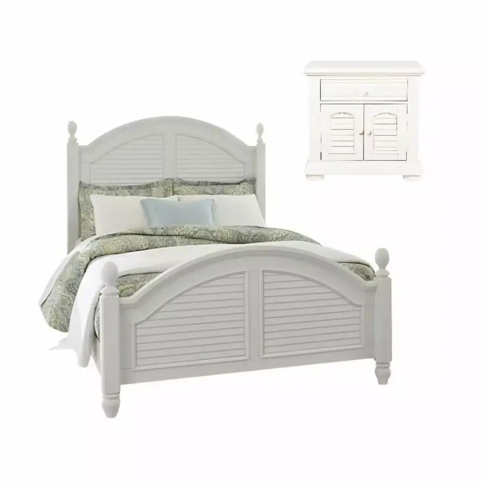 Home Square 2-Piece King Poster Bedroom Set with Night Stand