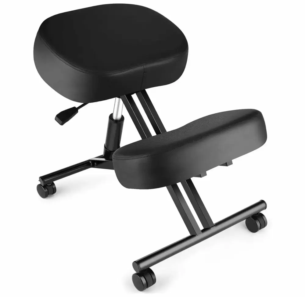 BULYAXIA Adjustable Kneeling Chair Ergonomic Office Stool with Thick Foam Cushions for Posture Improvement