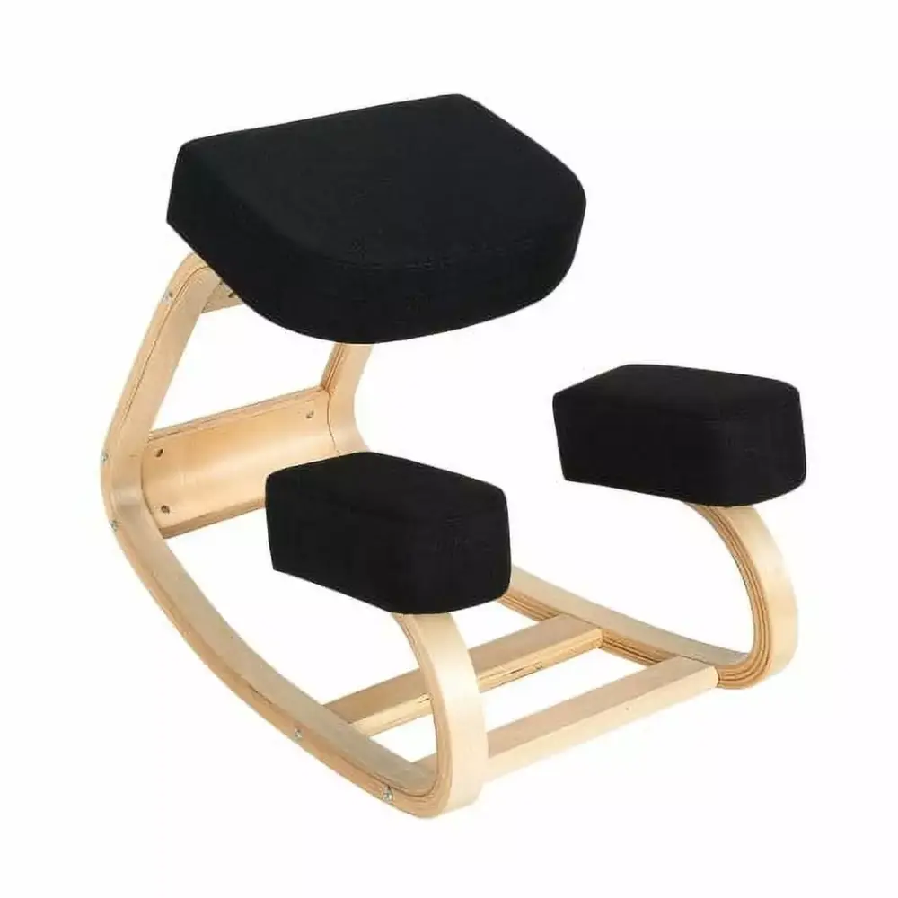 Ergonomic Kneeling Chair Rocking Office Desk Stool Upright Posture Black