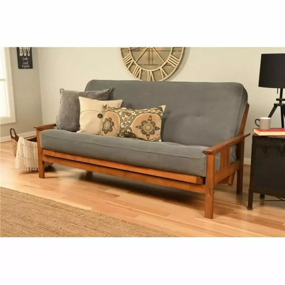 Kodiak Furniture Monterey Futon with Fabric Mattress in Barbados Marmont Blue Full Size