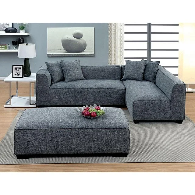 JAYLENE Gray Sectional Sofa Modern L-Shaped Living Room Couch