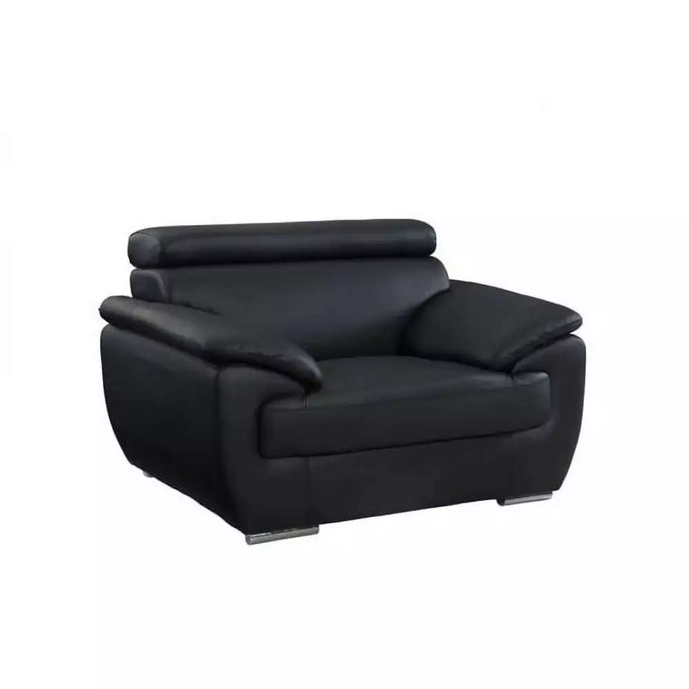 32-38 Inch Captivating Black Leather Chair
