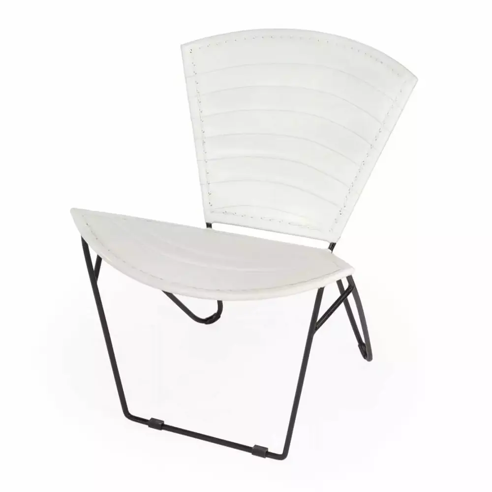 Beaumont Lane Iron & Leather Accent Chair in White