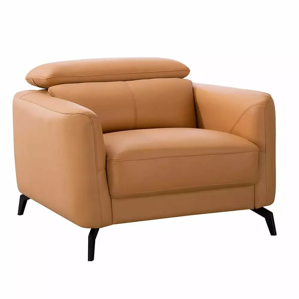American Eagle Furniture Genuine Leather Yellow Accent Chair - Modern Home Decor