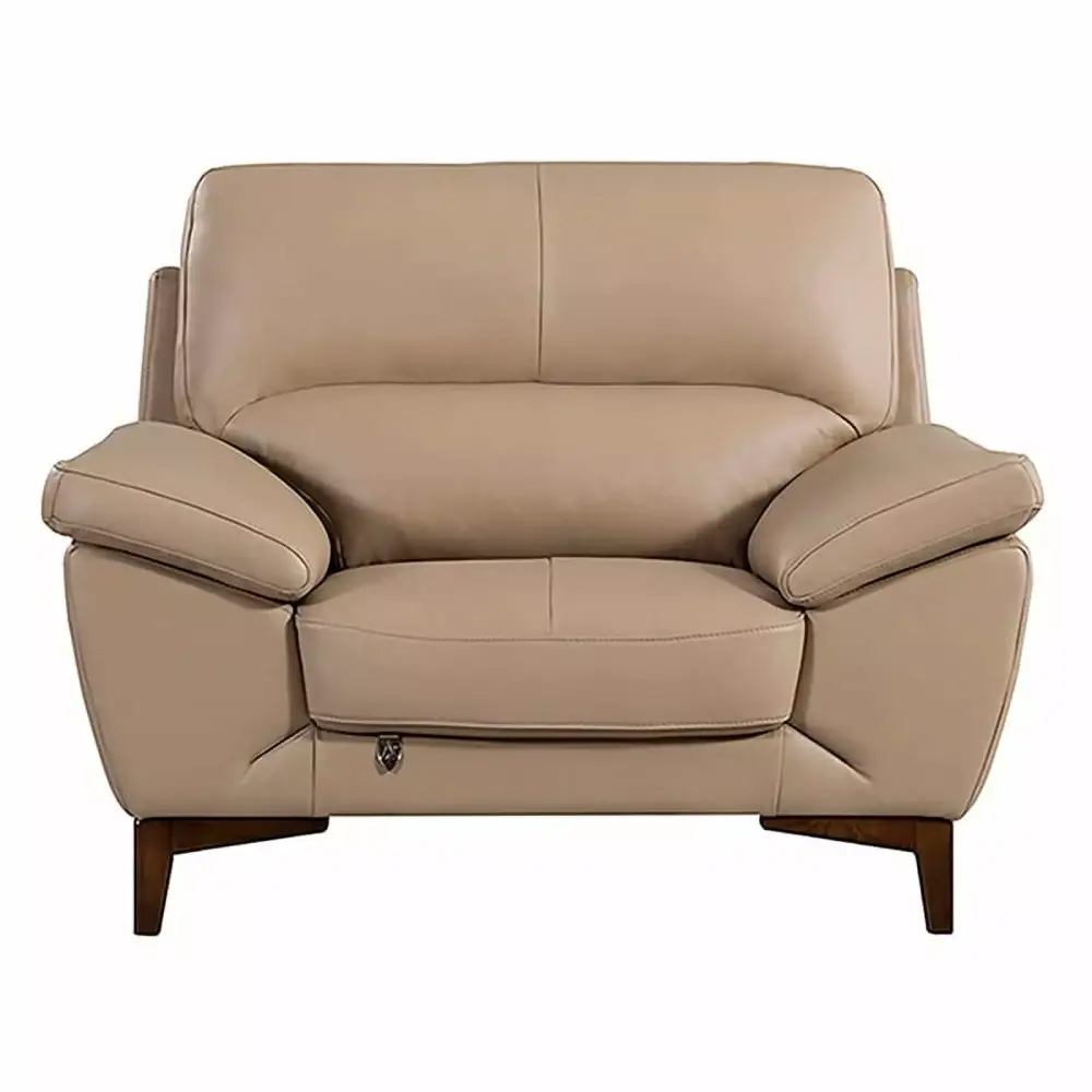 EK080 Tan Italian Leather Chair Classic Dining Room Seating