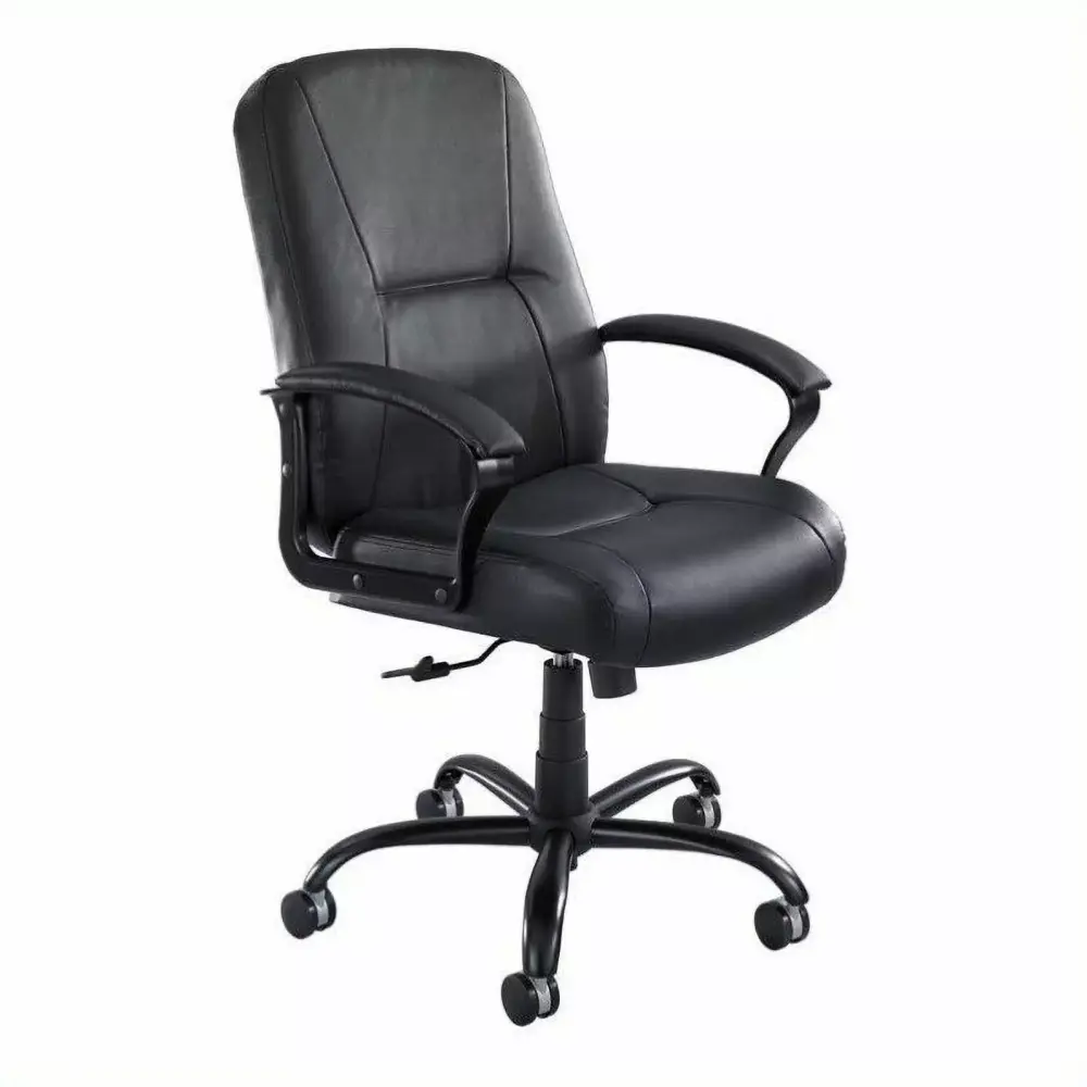 Scranton & Co Black Leather High Back Big and Tall Office Chair with Adjustable Features