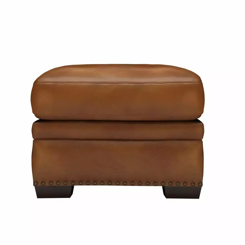 GTR Leather Toulouse Top Grain Ottoman for Living Room
