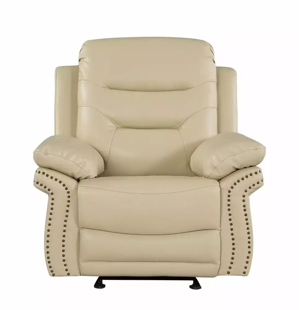 Leather Air Reclining Chair Mid-Century Modern Single Sofa Tufted Armchair