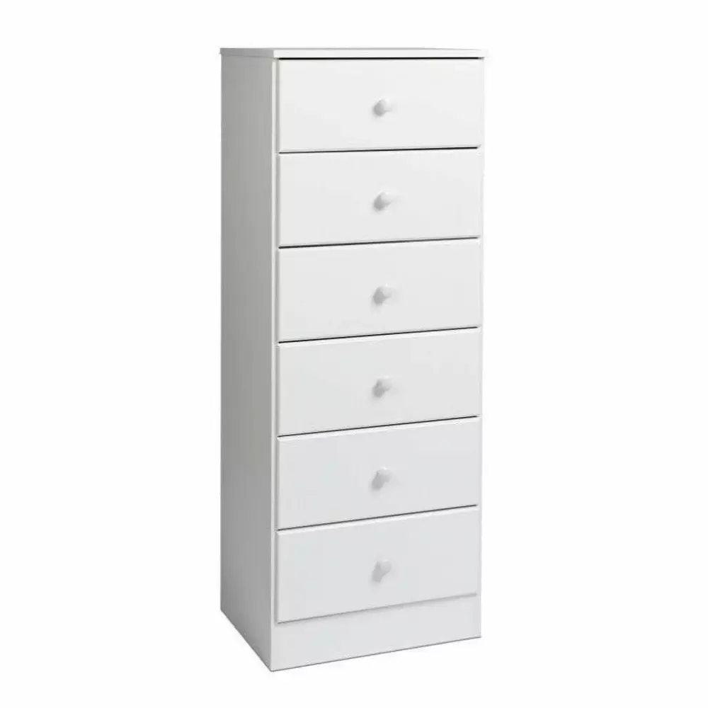 Kingfisher Lane 6 Drawer White Wood Bedroom Lingerie Chest with Large Storage Space