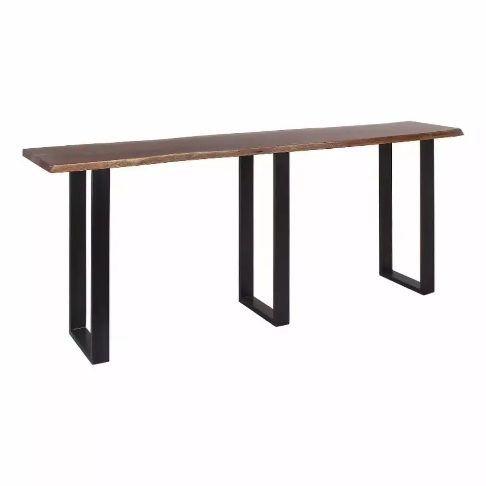 Casartis Living Legacy 90 Wood Live Edge Console Table Brown Black Modern