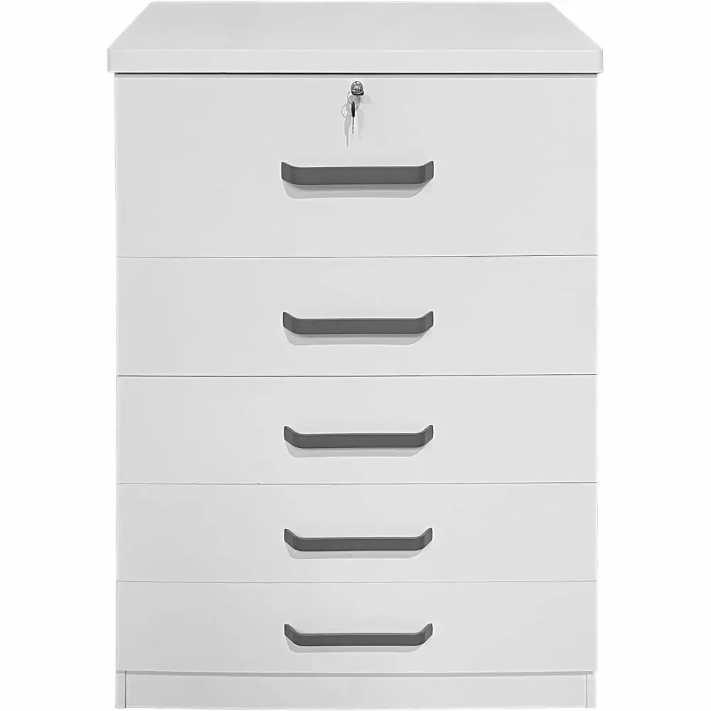 Better Home Products 5 Drawer Dresser with Lock Tall Chest of Drawers for Bedroom Living Room Hallway