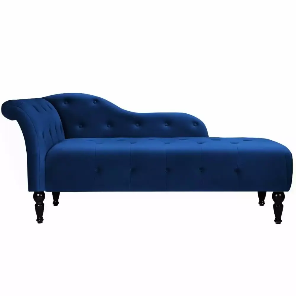 Chaise Lounge Indoor Modern Velvet Lounge Chair for Bedroom Blue