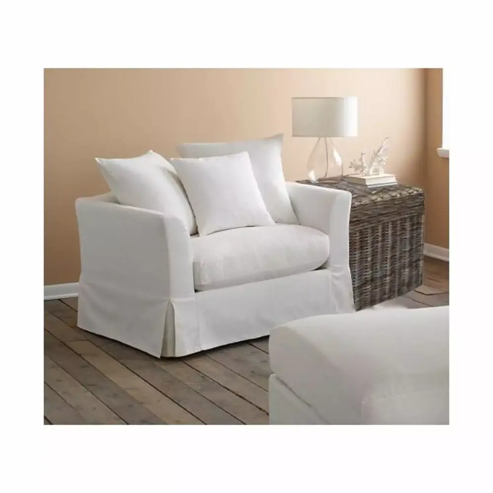 Padma's Plantation Sunset Beach Chair and a Half in Canvas Flax