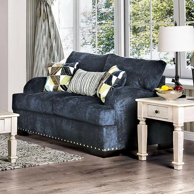Jayda Navy Love Seat Compact Sofa for Small Spaces