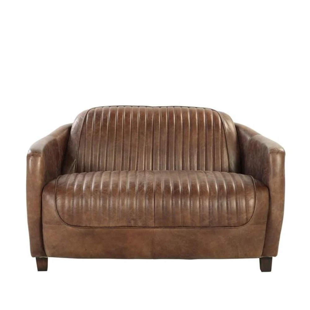 Acme Furniture Brancaster Loveseat in Retro Brown 53546 - Mid-Century Modern Small Couch