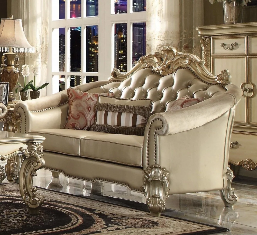 Acme Dresden Gold Patina Loveseat for Modern Living Room