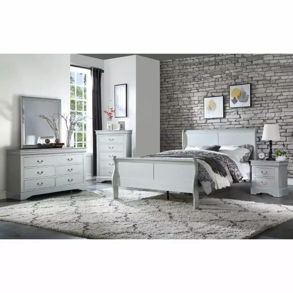 Platinum Eastern King 5-Piece Bedroom Set by Acme Louis Philippe 26727EK-5pcs