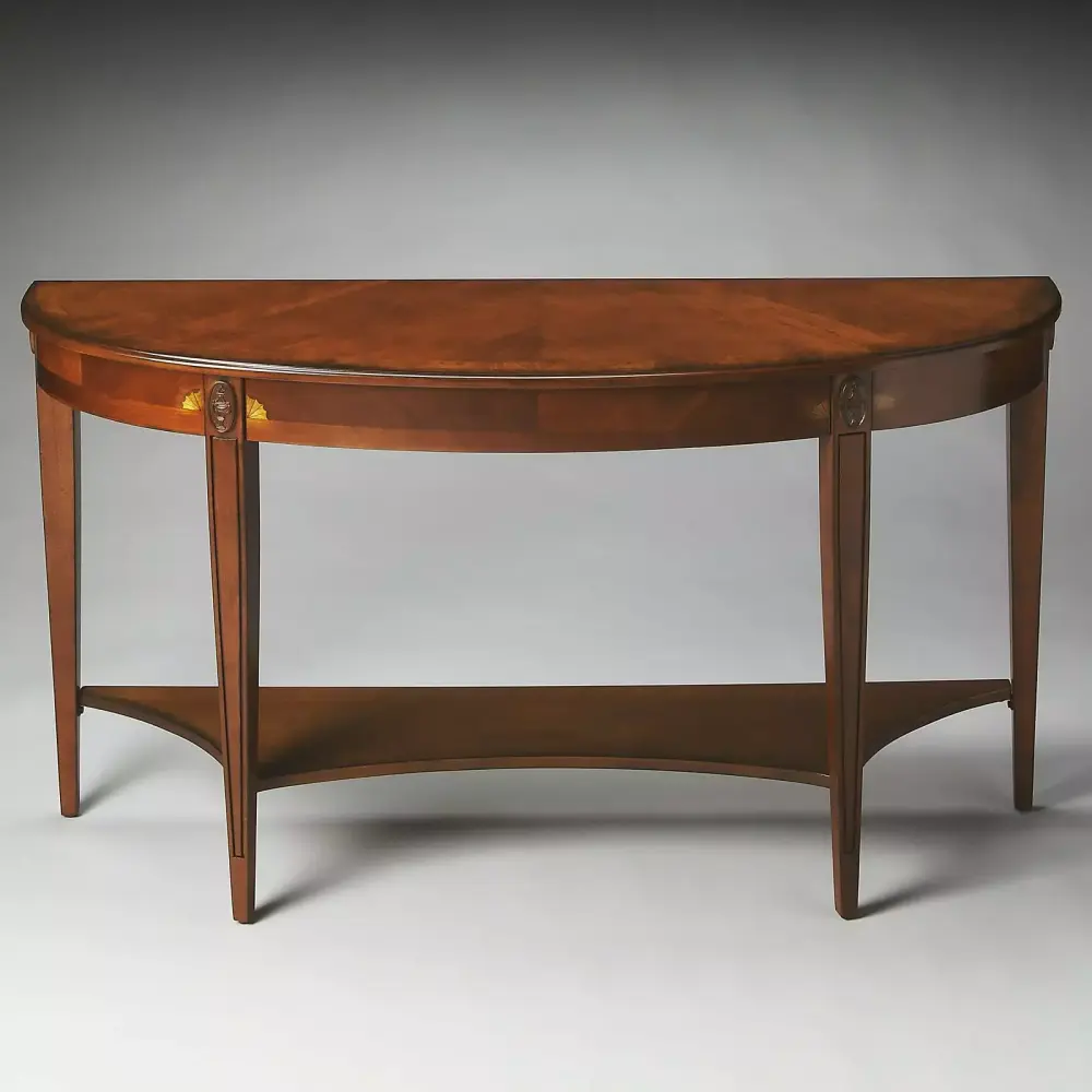Butler Specialty Masterpiece Demilune Console Table In Olive Ash Burl