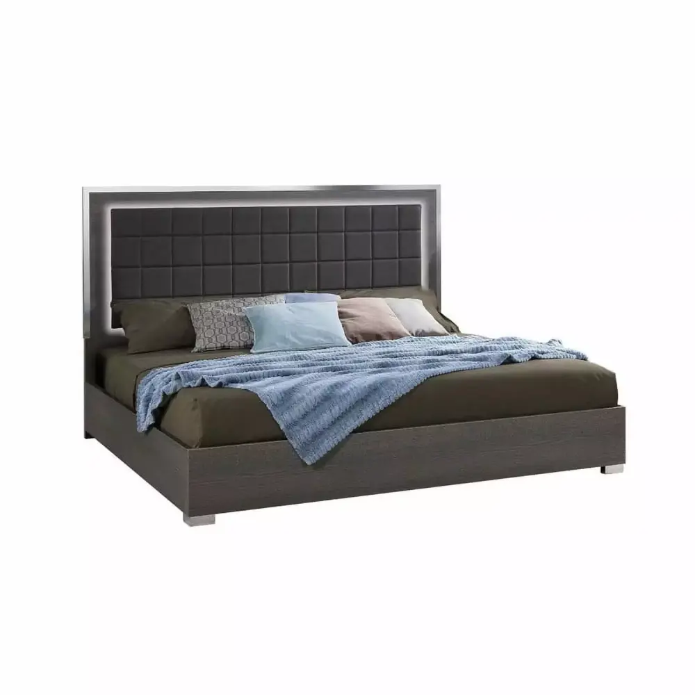 Alice Luxury 3-Piece Bedroom Set in Matt Gray - Full Size Elegance