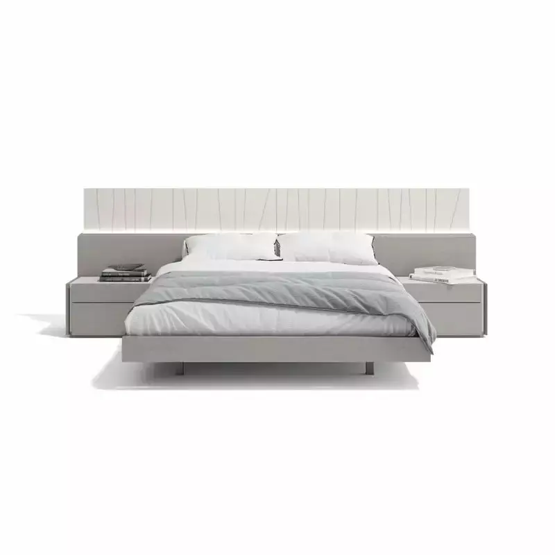 Porto Luxury 3-Piece Gray King Size Bedroom Set