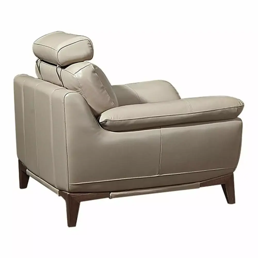 EK028 Italian Full Leather Tan Color Chair for Luxury Living Room