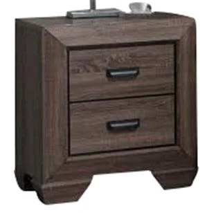 Acme Lyndon Nightstand in Weathered Gray Grain - 26023 - Bedside Table with Storage