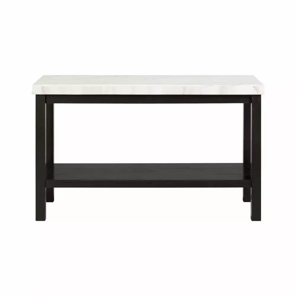 Picket House Furnishings Evie White Marble Rectangle Sofa Table for Living Room