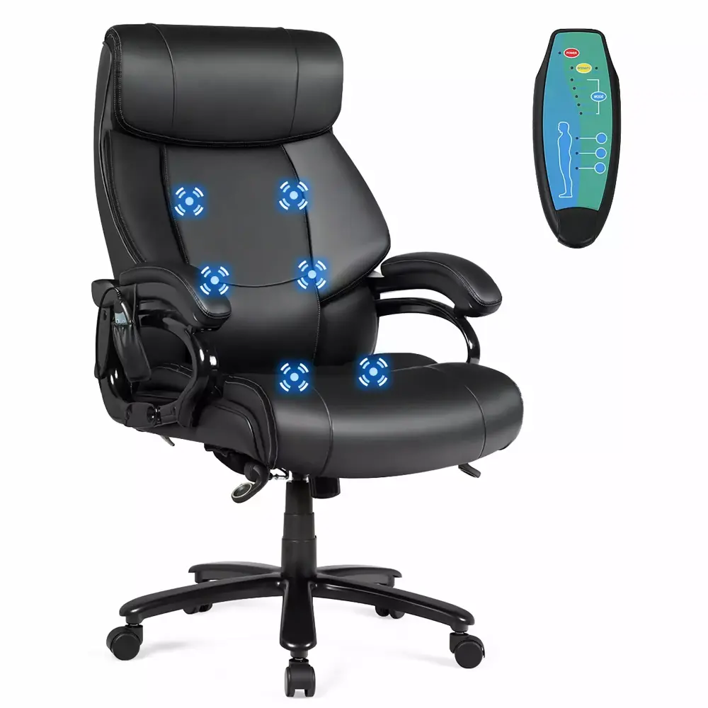 Ergonomic Office Chair Rolling Executive Massage Chair with PU Leather and Adjustable Features