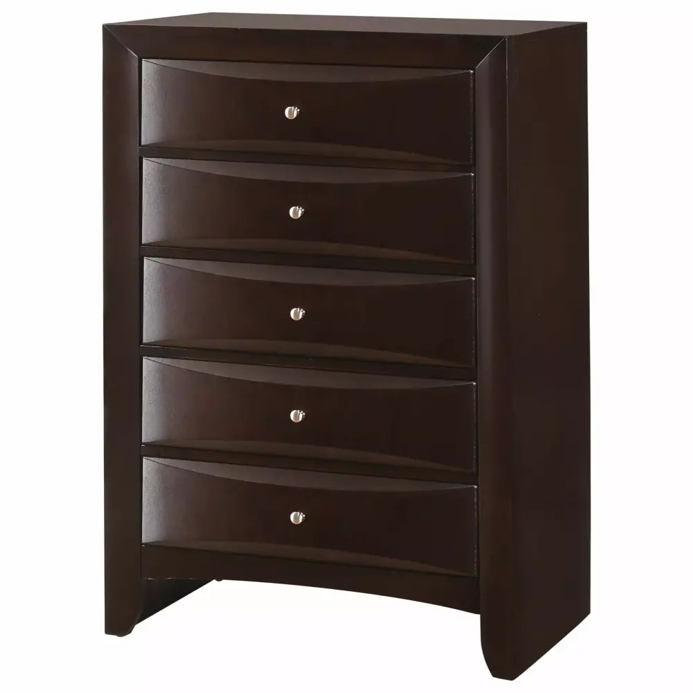 Contemporary King Size 6pc Master Bedroom Set Captains Bed Cherry Finish Solid Wood