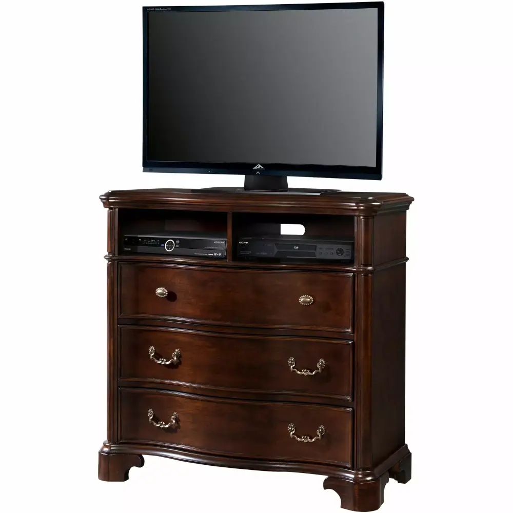 Picket Houtilize Furnishings Tomlyn Media Chest Dark Cherry Bedroom Storage