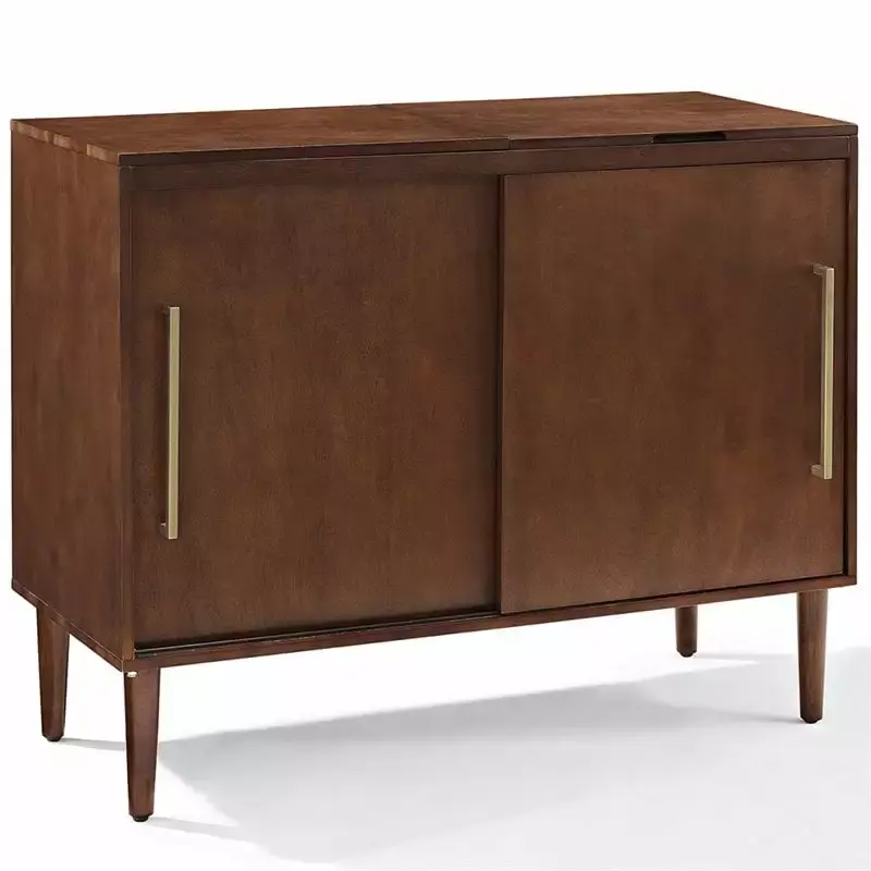 Allora Media Console Table in Mahogany for Living Room Entertainment Center