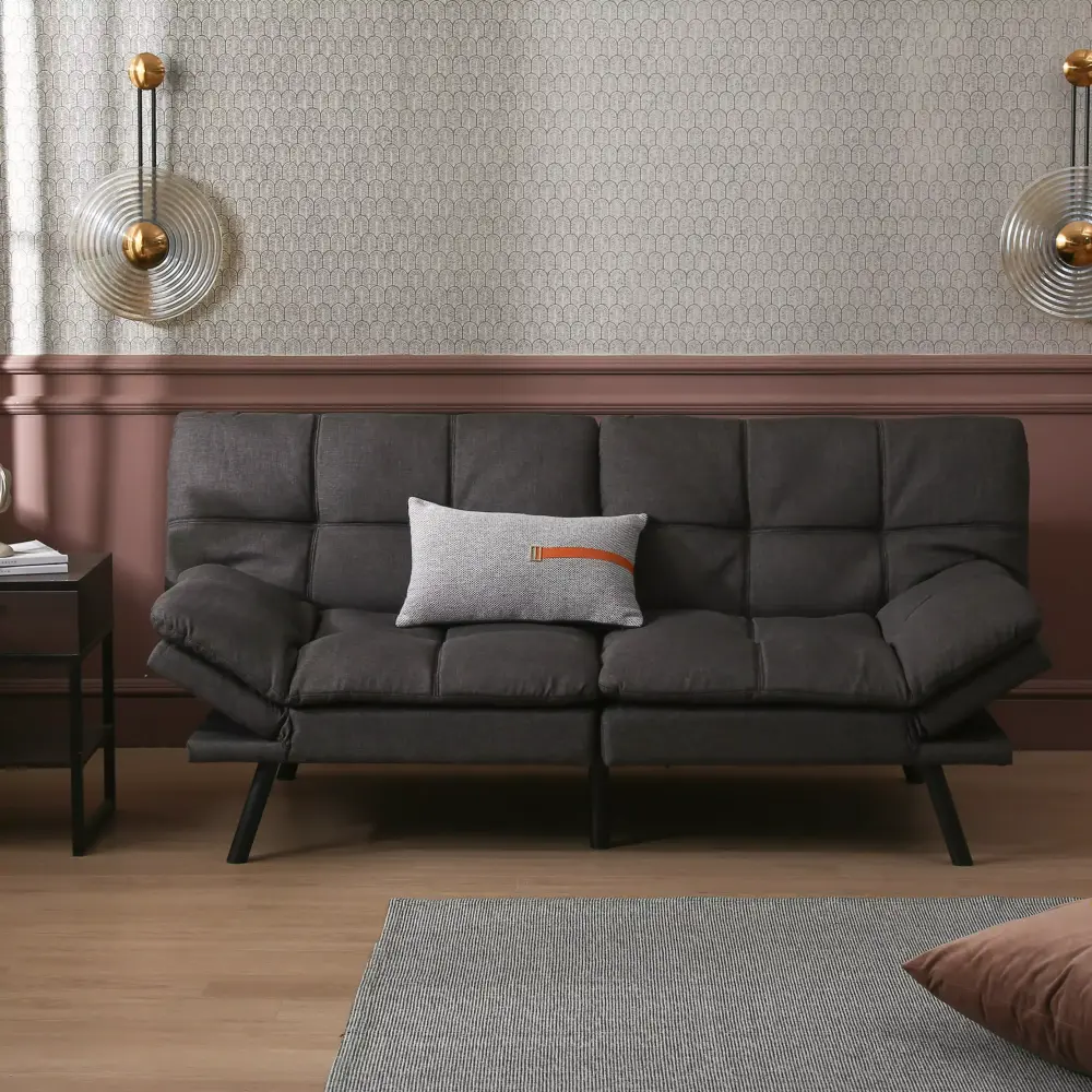 Convertible Memory Foam Futon Couch Bed Modern Folding Sleeper Sofa