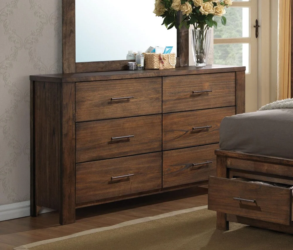 Acme Merrilee Drawer Dresser in Oak - 21685 - Solid Wood Bedroom Dresser